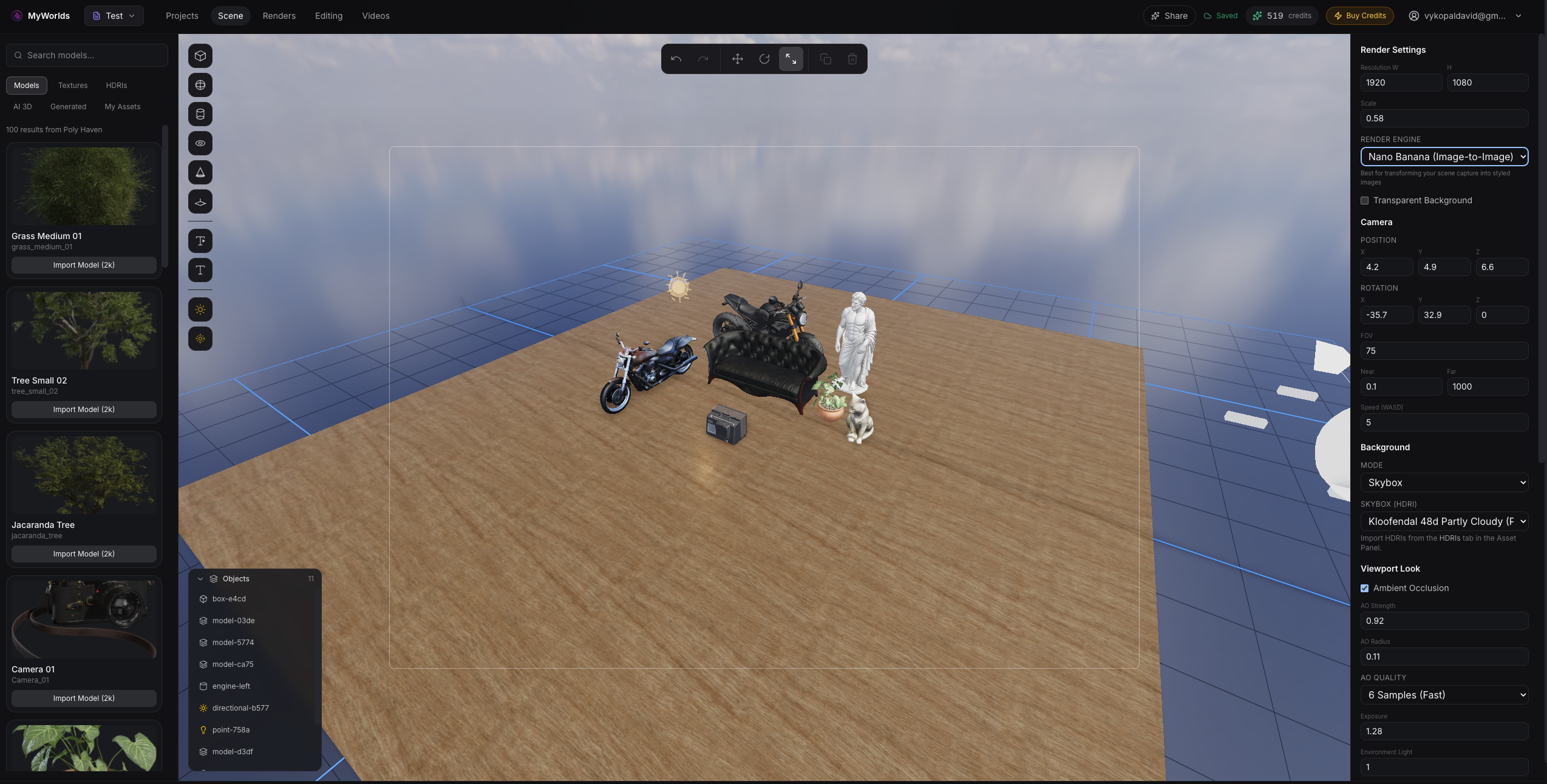 Scene tab screenshot